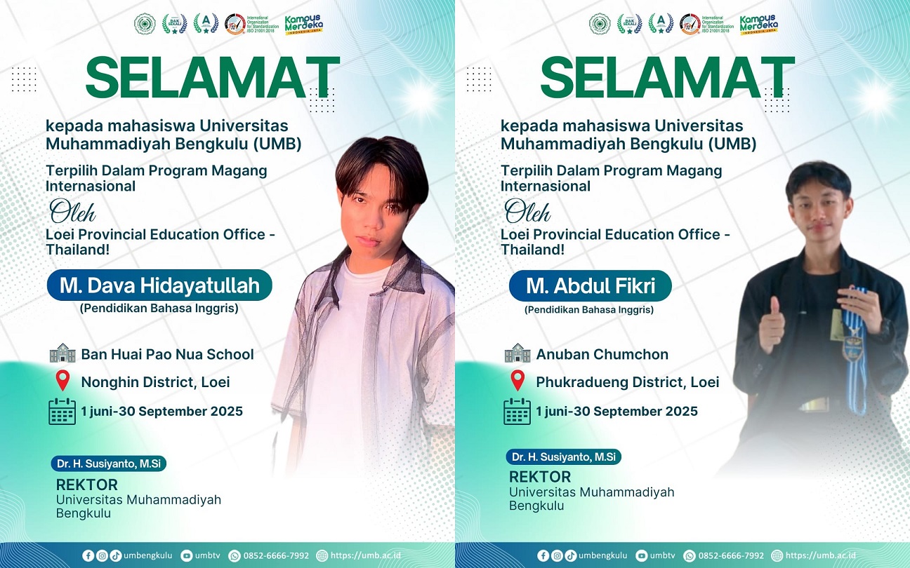Dua Mahasiswa Prodi Bahasa Inggris UMB Lolos Program Magang Internasional